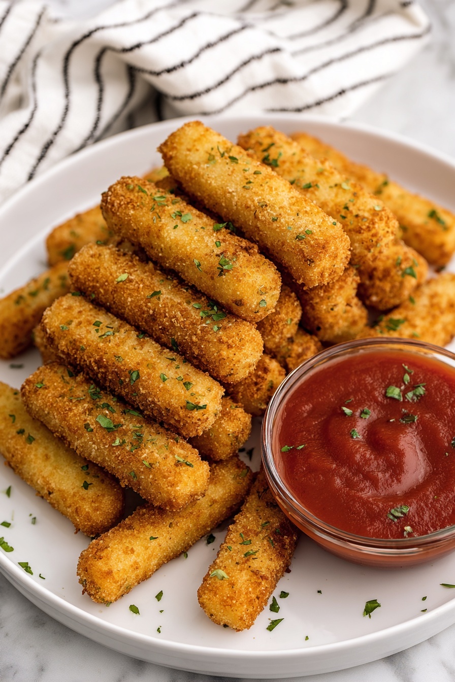 air fryer mozzarella sticks - Serving Suggestion