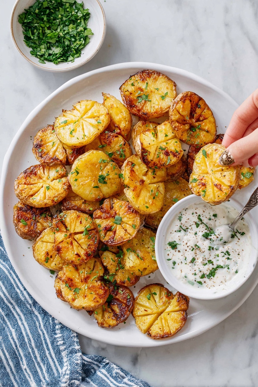 crispy Parmesan potatoes - Serving Suggestion