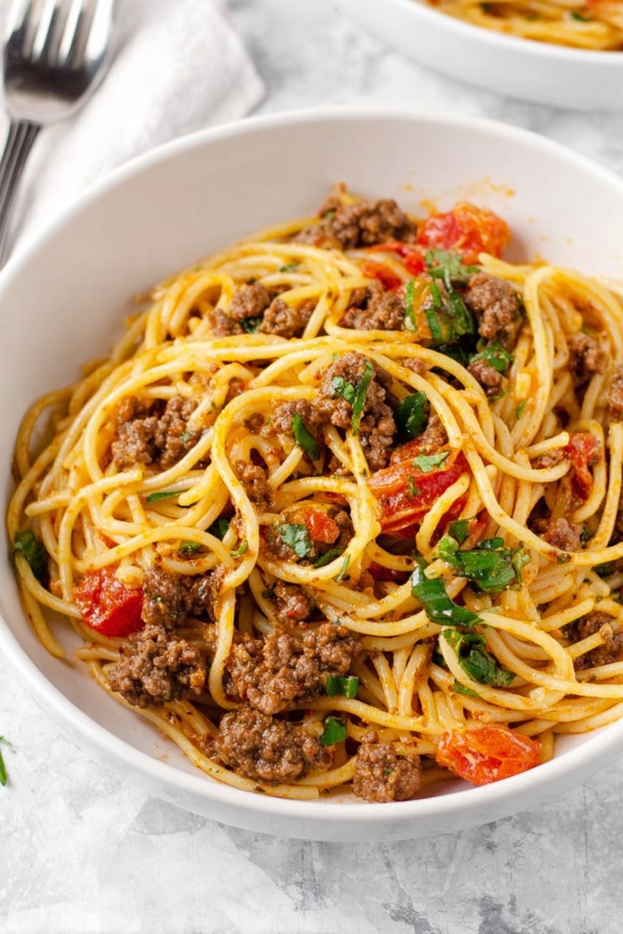 Taco Spaghetti - Serving Suggestion