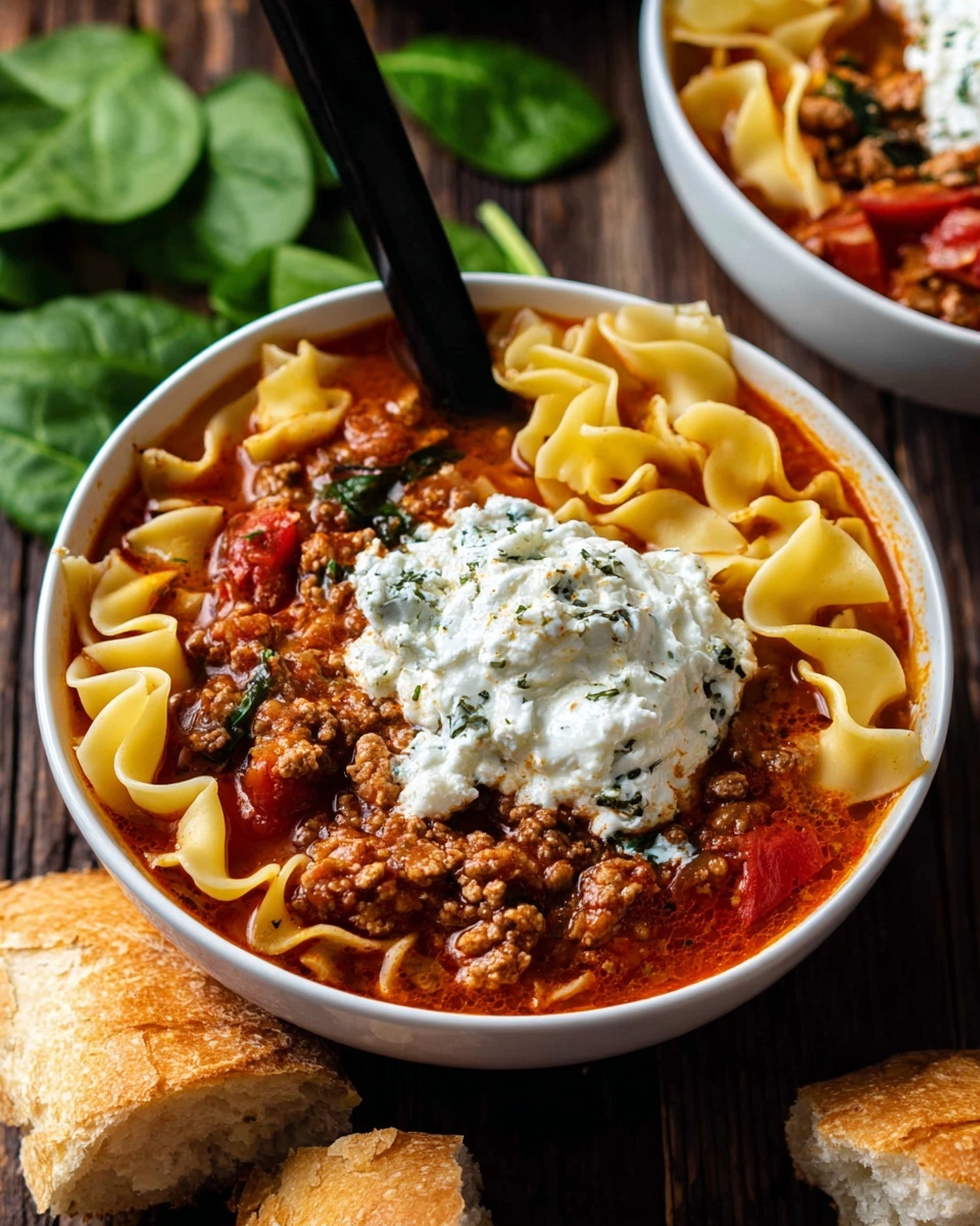 Lasagna Soup - Serving Suggestion