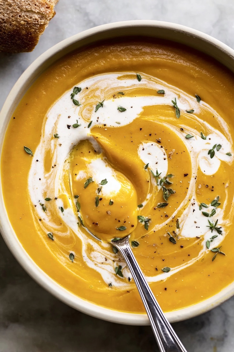 butternut squash soup - Serving Suggestion