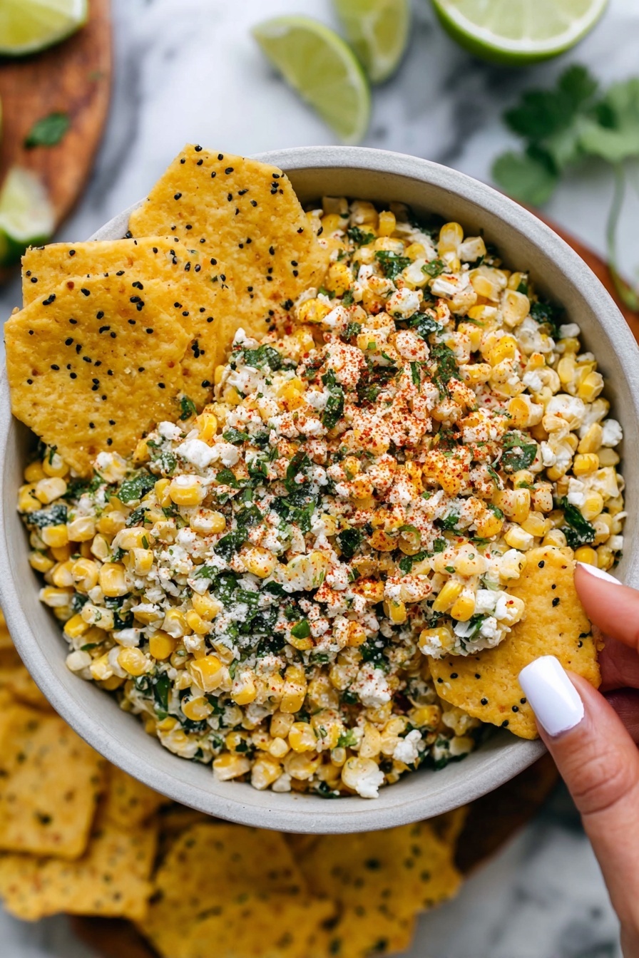 Mexican Street Corn Dip - Serving Suggestion