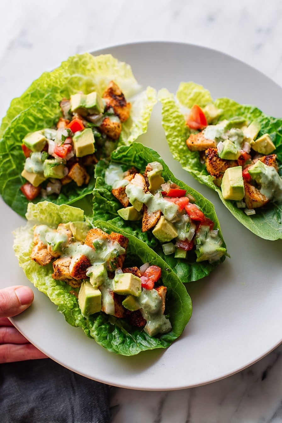 healthy chicken lettuce wraps - Serving Suggestion