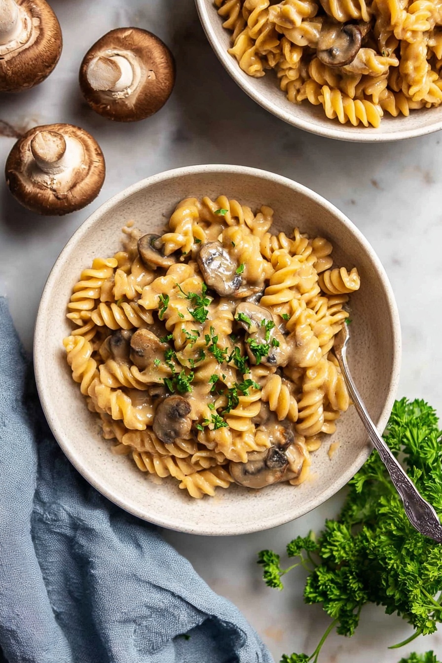Vegan Mushroom Stroganoff - Serving Suggestion