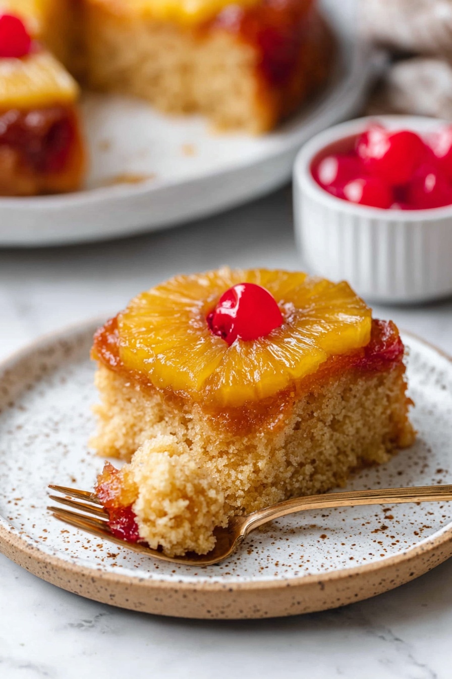 Pineapple Upside Down Cake - Serving Suggestion