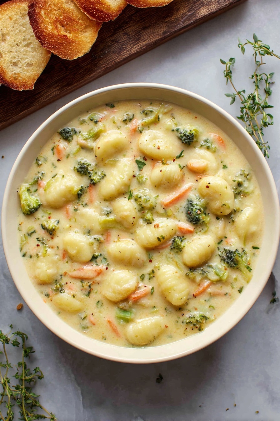 A large white pot filled with a creamy thick soup colored pale yellow with small pieces of green broccoli and tiny thin orange carrot strips scattered evenly throughout. There are soft white potato chunks in the soup that add texture. A black spoon is lifting some of the soup, showing the thick creamy mix holding the vegetables and potato pieces together. The pot is set on a white marbled surface. photo taken with an iphone --ar 2:3 --v 7