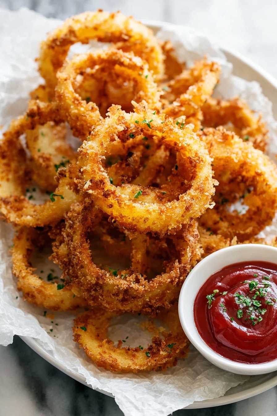 Parmesan Onion Rings - Serving Suggestion
