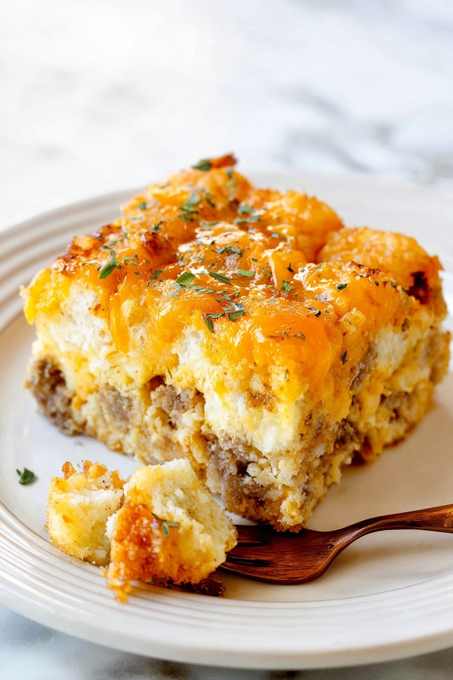 Cheddar Pepper Tater Tot Casserole - Serving Suggestion