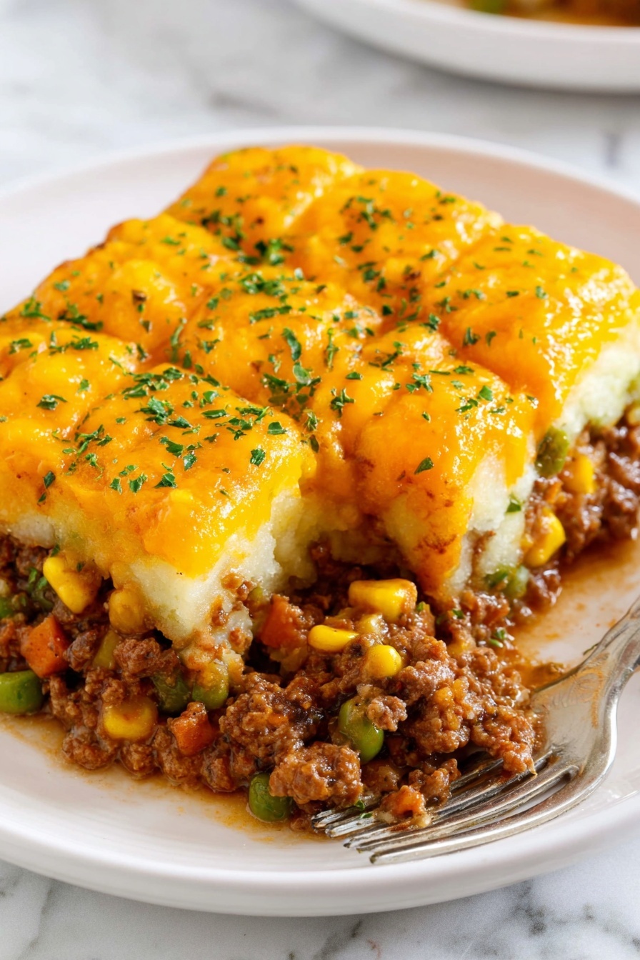 Cheesy Tater Tot Casserole - Serving Suggestion