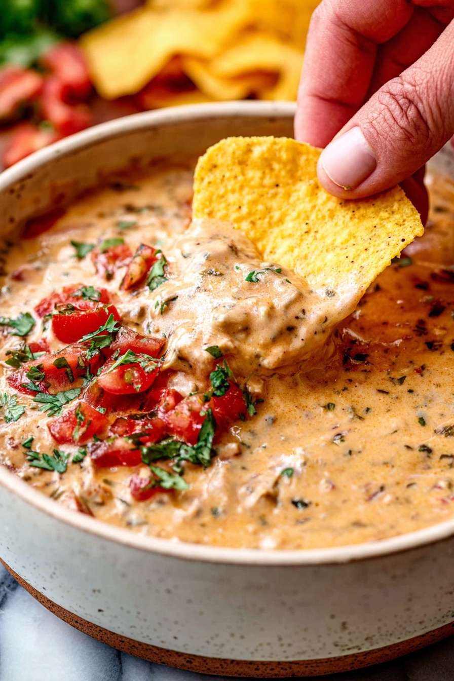 Rotel Cheese Dip - Serving Suggestion