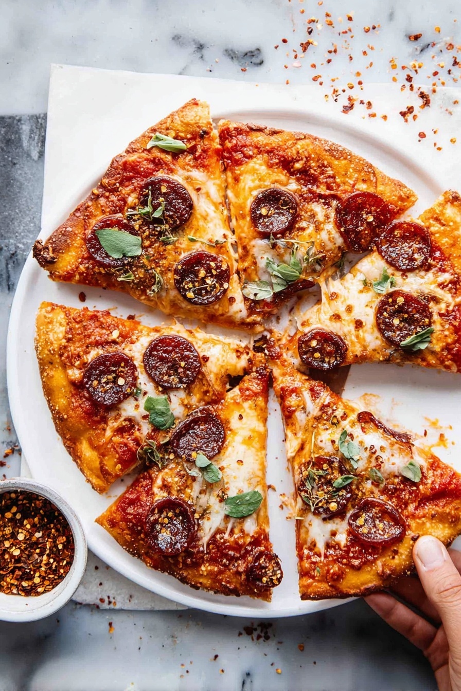 Herb Tomato Pizza - Serving Suggestion