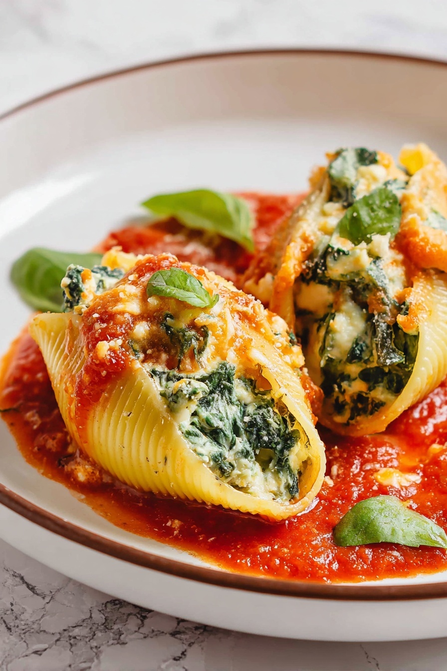 Veggie Cheese Stuffed Shells - Serving Suggestion