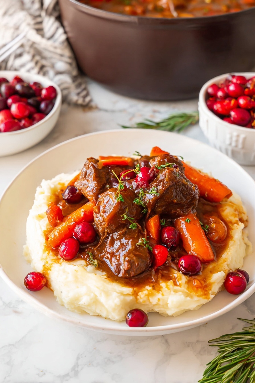 Christmas Cranberry Balsamic Roast - Serving Suggestion