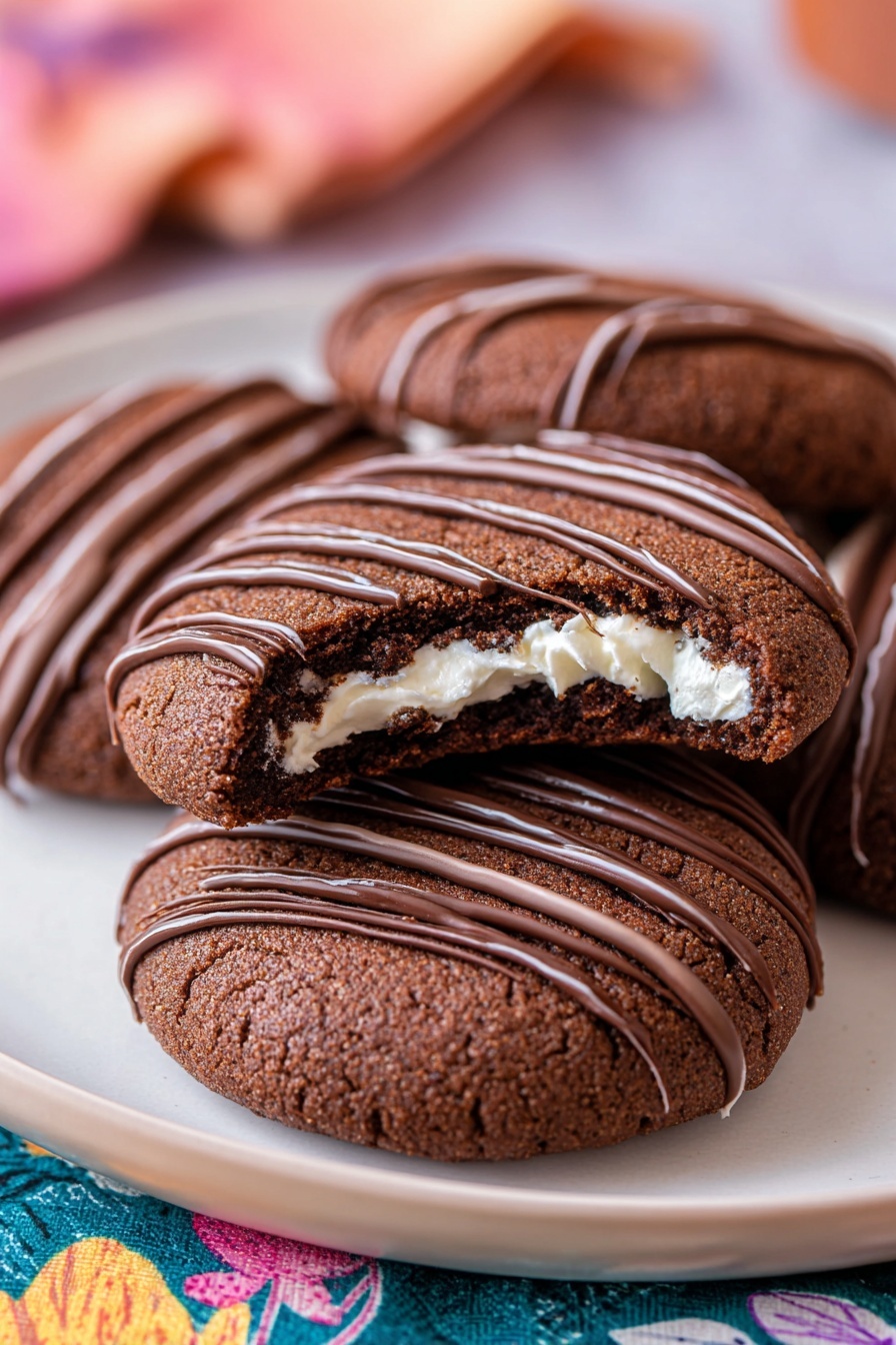 Chocolate Cheesecake Cookies - Serving Suggestion