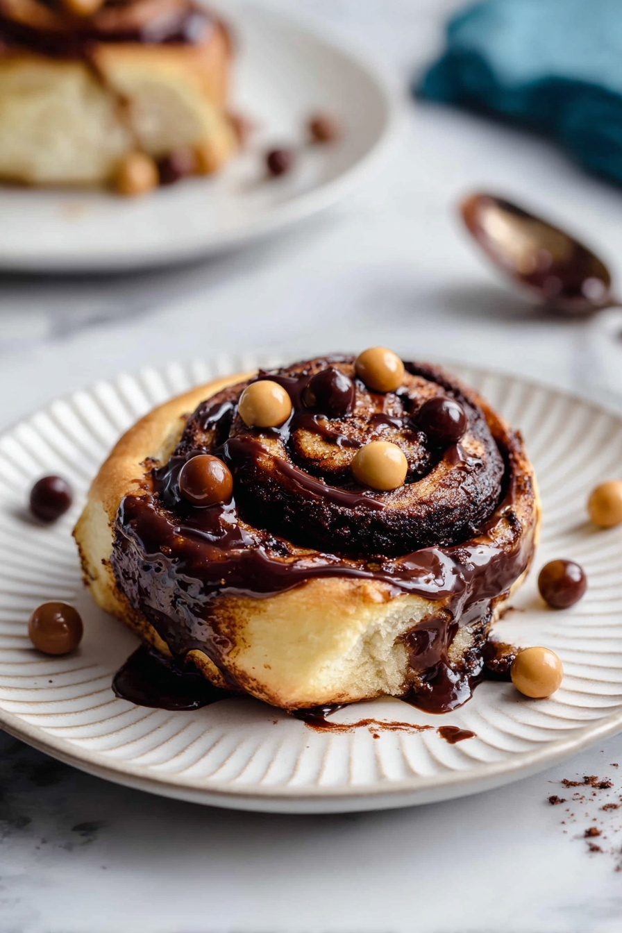 Chocolate Nutella Cinnamon Rolls - Serving Suggestion