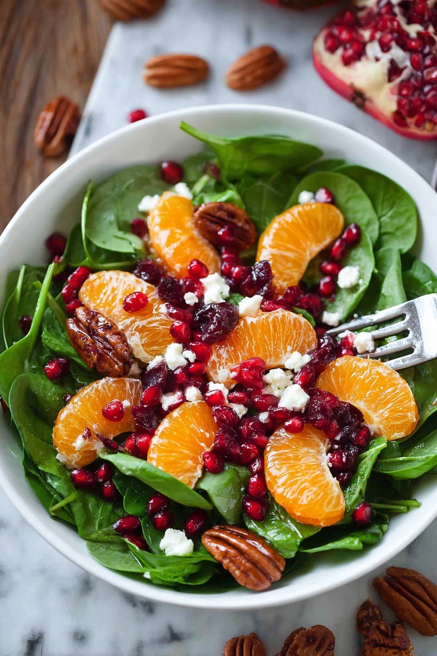Festive Spinach Cranberry Salad - Serving Suggestion
