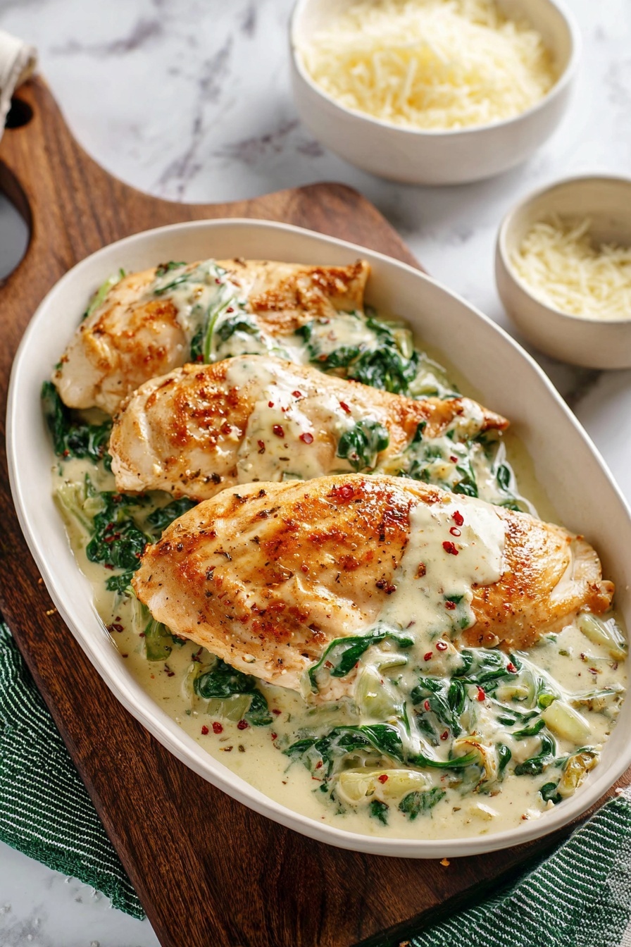 spinach artichoke chicken - Serving Suggestion