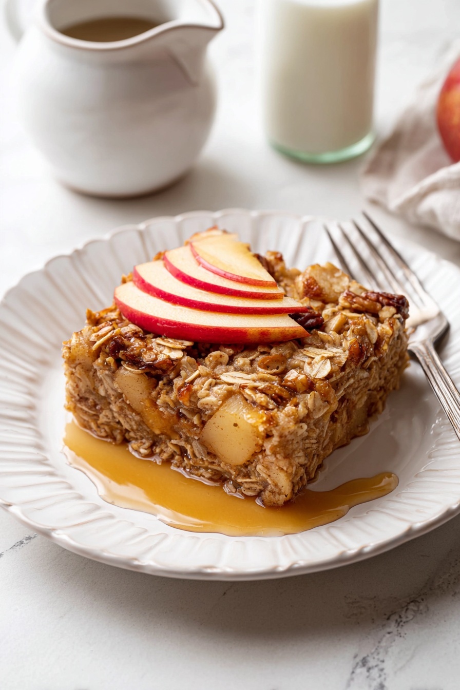 Apple Cinnamon Baked Oatmeal - Serving Suggestion