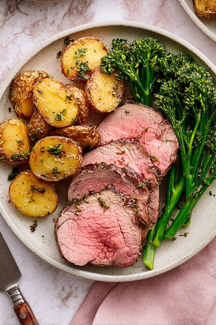 Garlic Herb Beef Tenderloin - Serving Suggestion