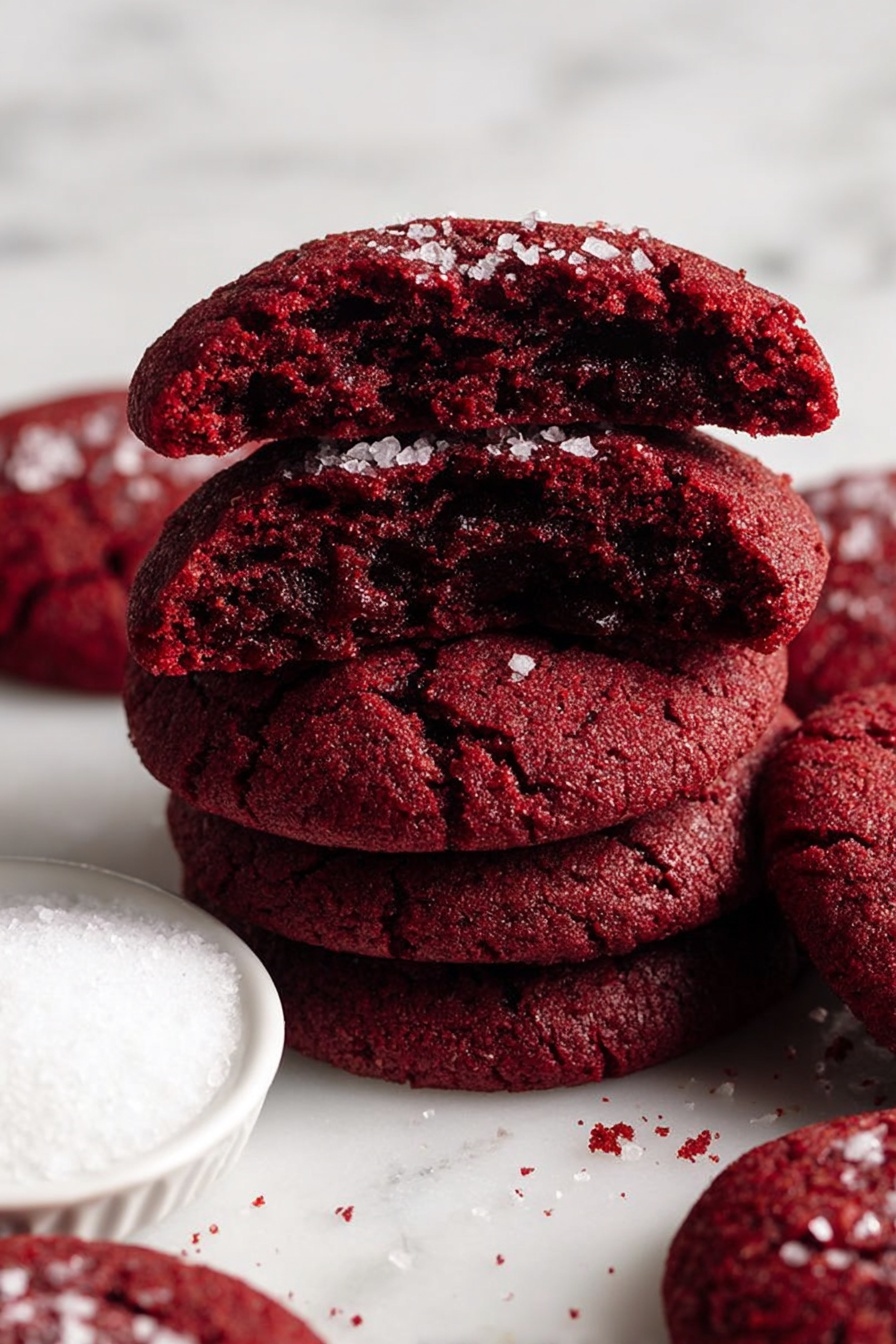 Red Velvet Cookies - Serving Suggestion