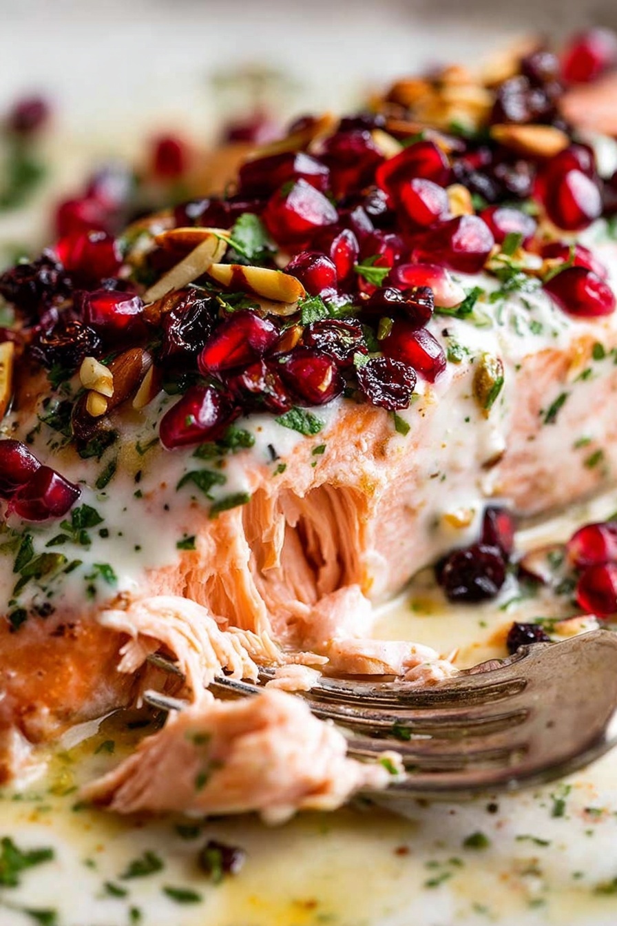 Holiday Baked Salmon - Serving Suggestion