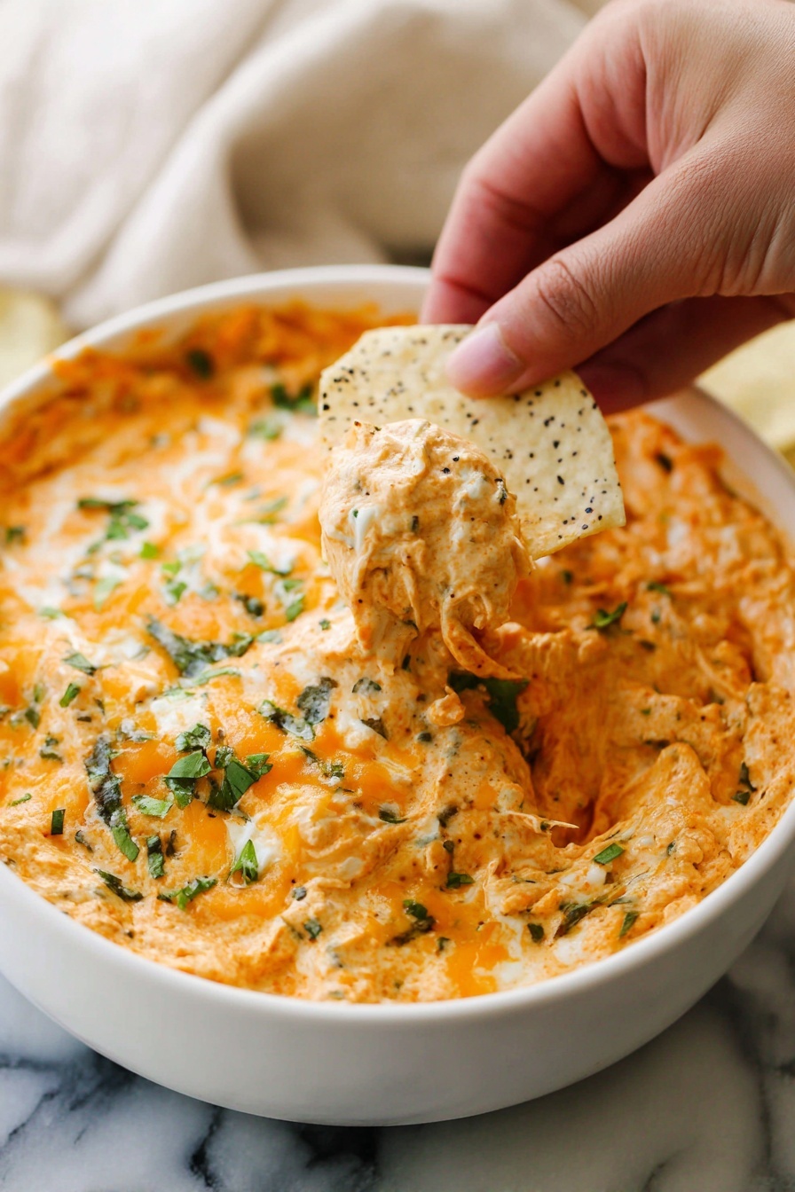 Keto Buffalo Chicken Dip - Serving Suggestion