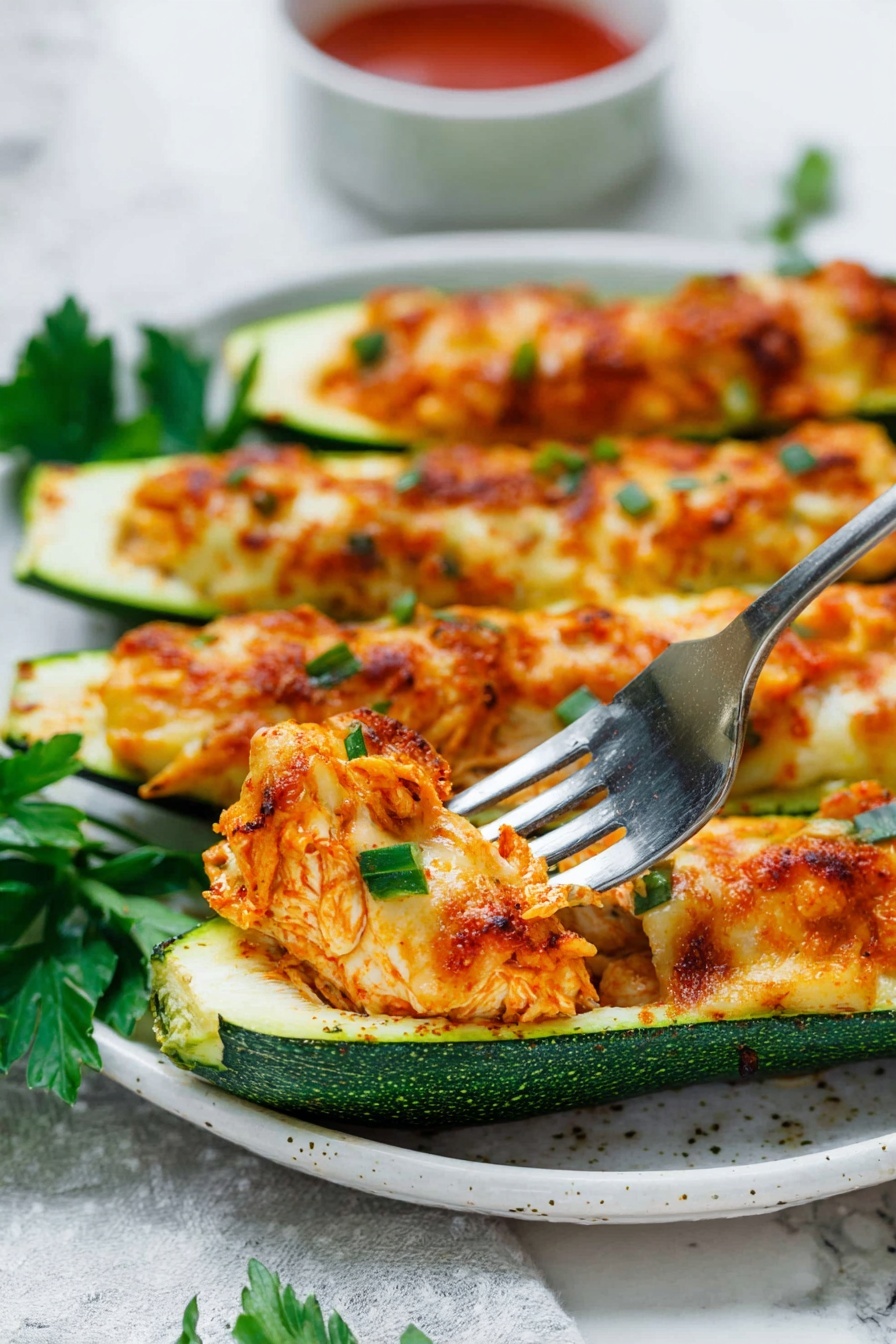 buffalo chicken zucchini - Serving Suggestion