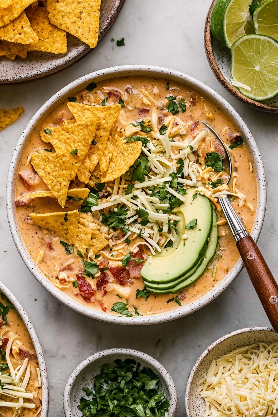 Buffalo Chicken Chili - Serving Suggestion