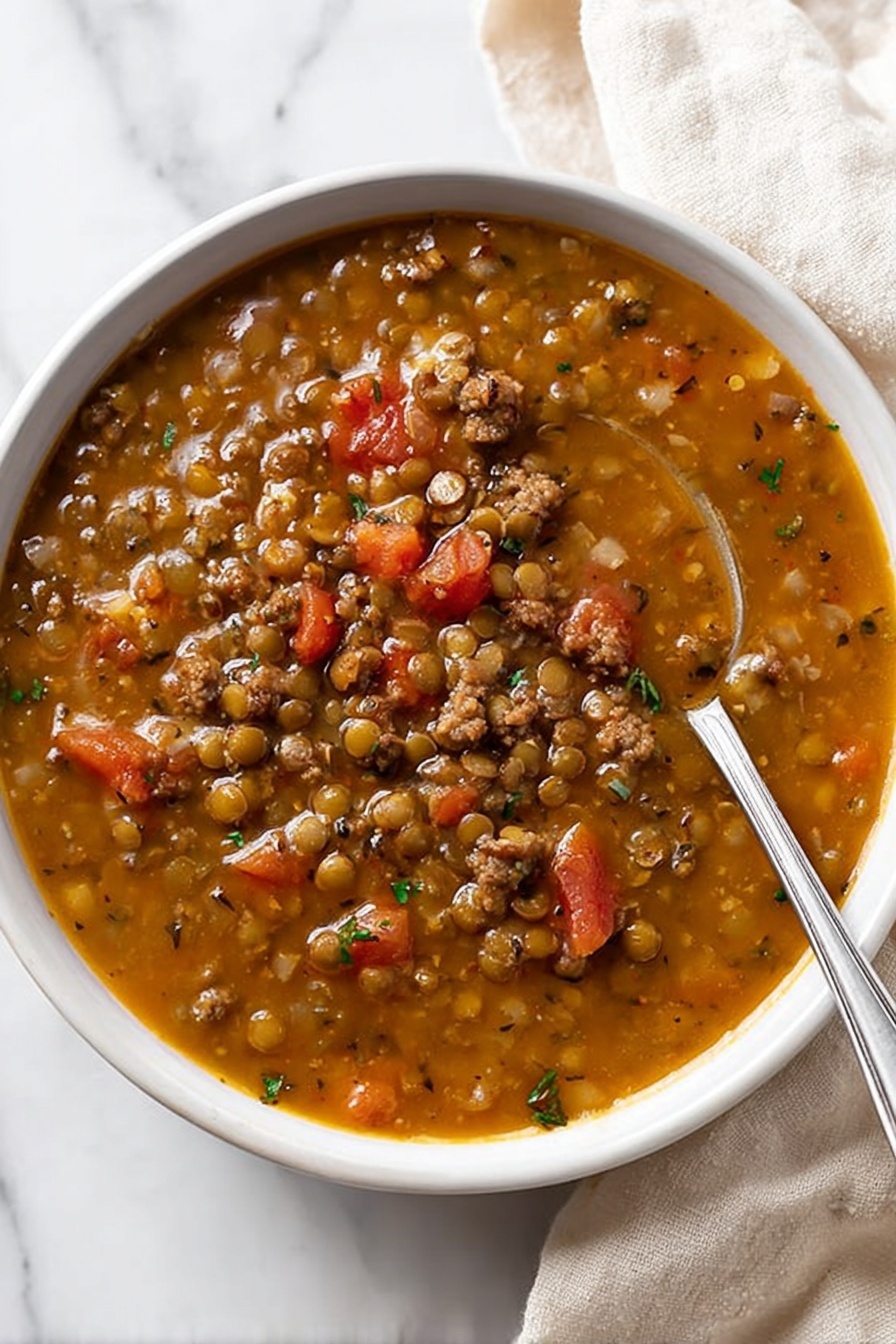 Lentil Sausage Soup - Serving Suggestion