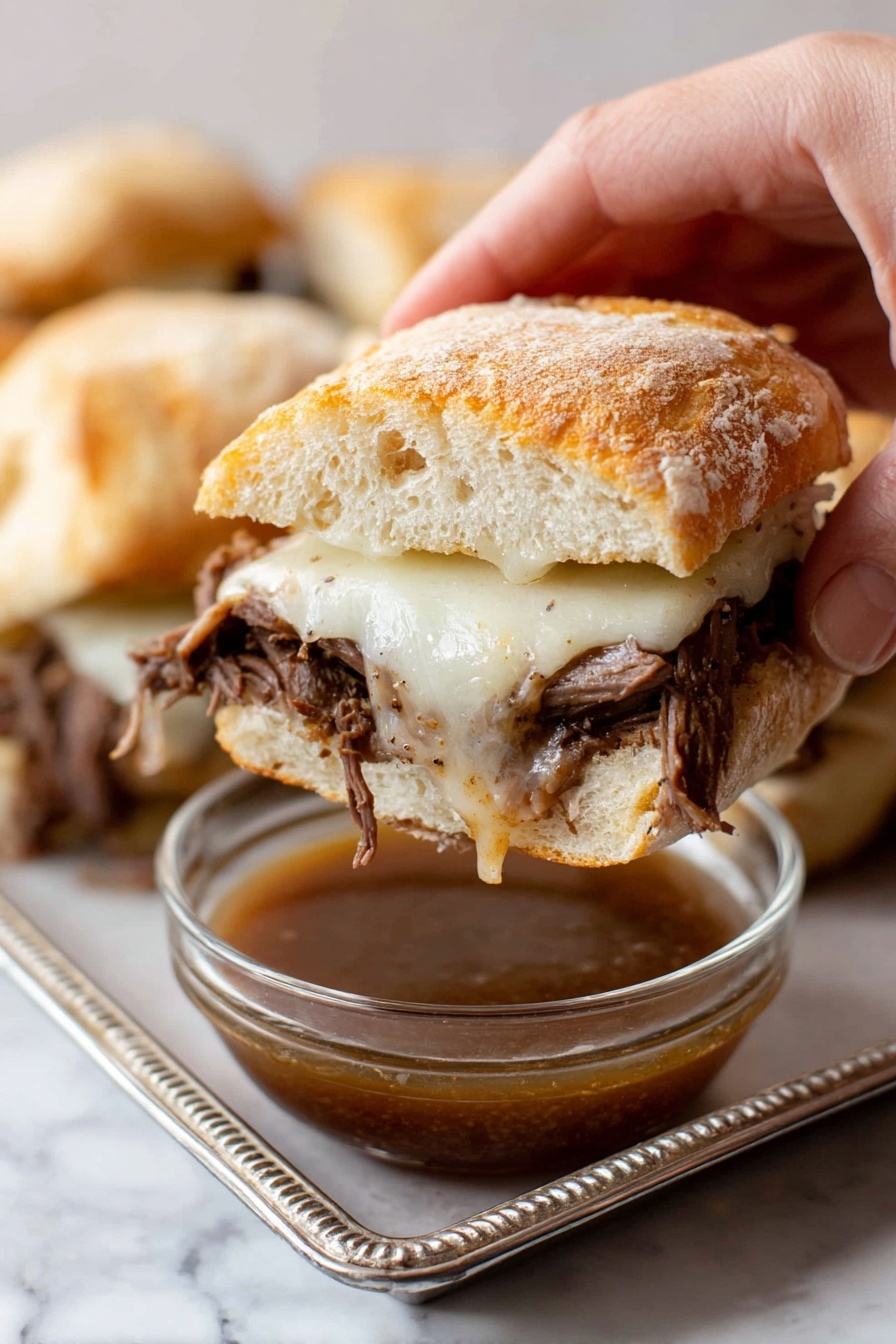 A large black slow cooker sits on a white marbled surface, containing a cooked piece of brown meat that fills most of the bottom. On the right half of the meat, there is a layer of light brown powdered seasoning mixed with small pieces of dried herbs or garlic spread unevenly. Behind the slow cooker are two clear glass measuring cups placed side by side; the left one holds a dark brown liquid, and the right one contains a clear liquid. The scene is well lit, showing textures of the meat, seasoning, and liquids clearly. Photo taken with an iphone --ar 2:3 --v 7