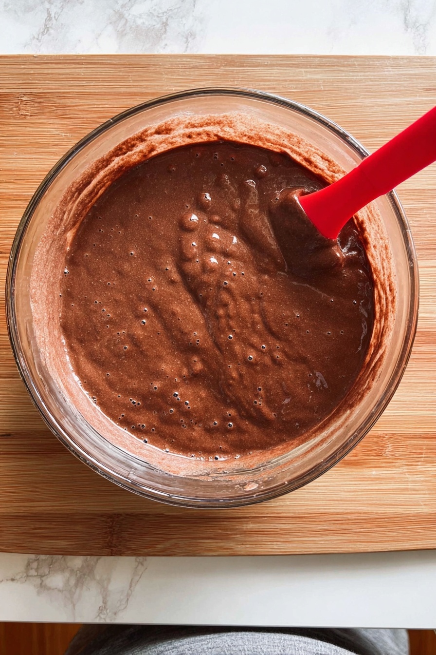 A slice of four-layer chocolate cake is shown on a white scalloped plate, with three thick dark brown chocolate layers separated by creamy white frosting mixed with bits of red cherries. The cake is frosted with a light cream exterior and has a dollop of whipped cream with a single red cherry on the side. In the background, there is a blurred piece of cake on another white plate and a golden fork on the white marbled surface next to the plate. Photo taken with an iphone --ar 2:3 --v 7