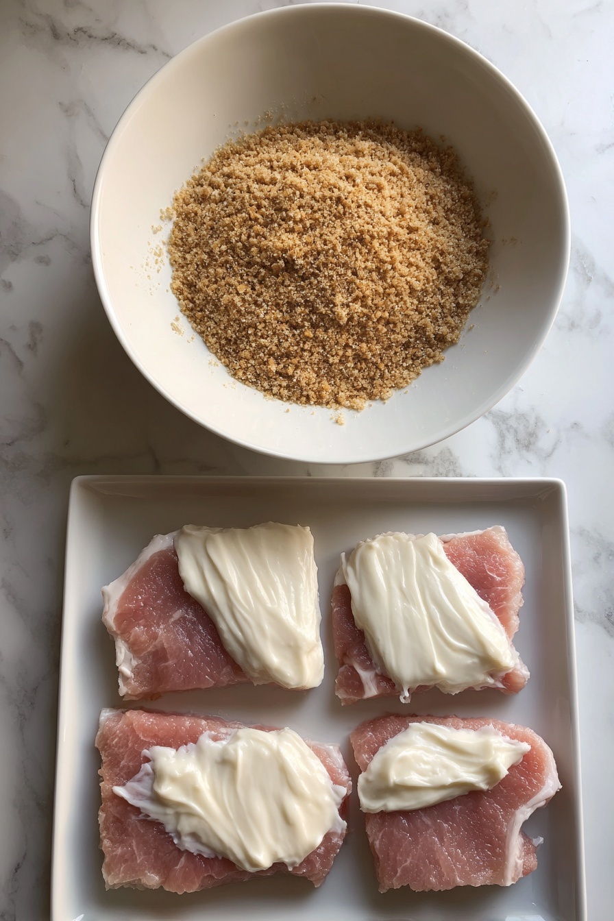 A white round plate holds a meal with three parts: six slices of crispy golden-brown fried chicken arranged in a slight curve on the left side, sprinkled with small green herb bits; a scoop of creamy, light yellow mashed potatoes topped with a small pat of melting butter and sprinkled with green herbs at the top right; and a pile of bright green steamed green beans cut into pieces on the bottom right. Three lemon wedges with pale yellow flesh and rind sit along the plate's bottom left edge, framing the chicken. The entire plate sits on a white marbled surface. photo taken with an iphone --ar 2:3 --v 7