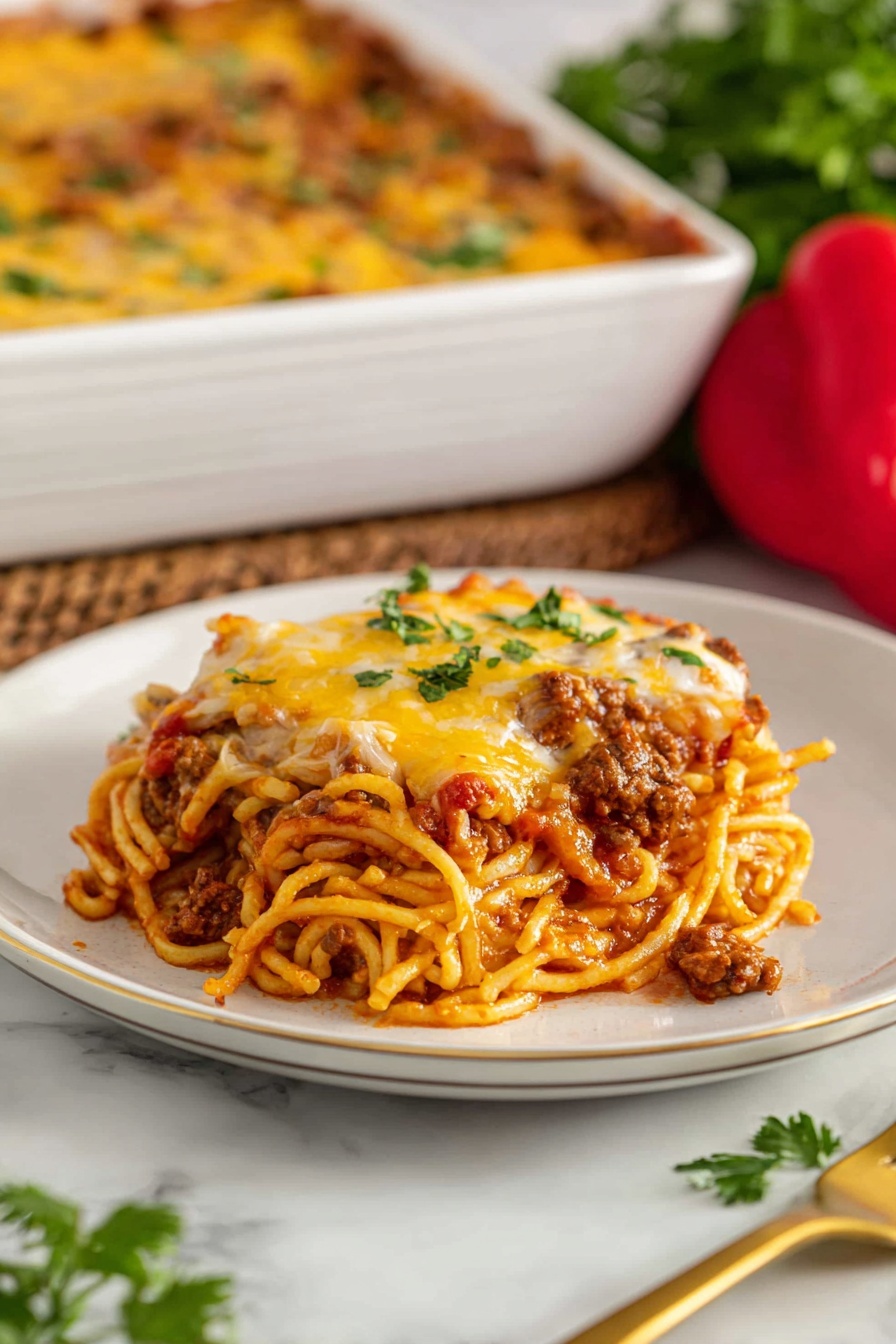 A black cast iron pan filled with a layer of chopped light green bell peppers and translucent diced onions, topped with uneven chunks of bright red ground meat scattered across the center; the pan is placed on a wooden surface with a white salt container and a black pepper grinder on a small wooden tray nearby, and a teal cloth partially visible on the lower right side. Photo taken with an iphone --ar 2:3 --v 7