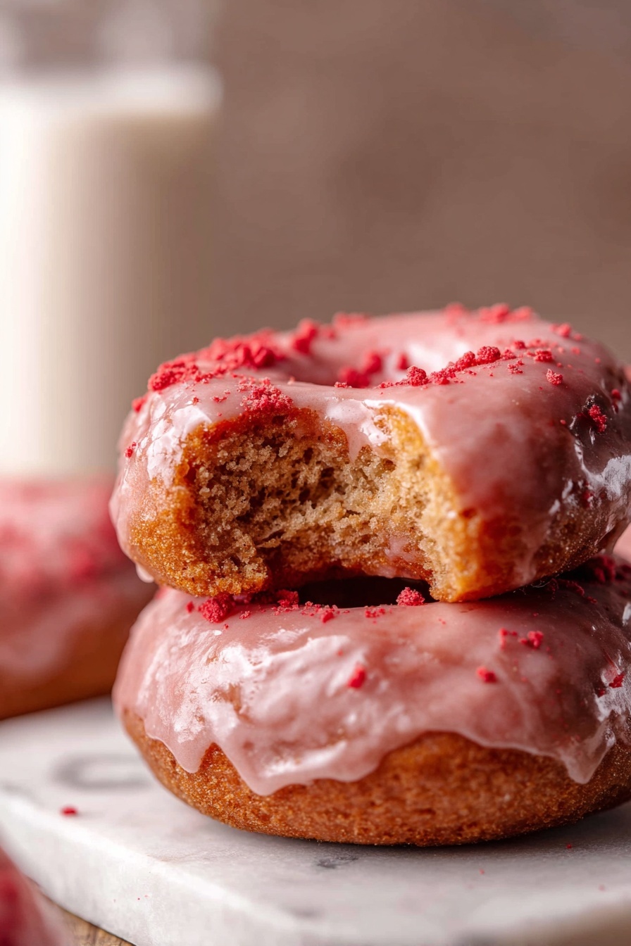 A close-up view inside a clear mixing bowl shows a large amount of smooth, light pink dough being mixed by a metal blade. The dough looks soft and stretchy with a few tiny red specks scattered throughout. The metal blade is slightly shiny and positioned in the dough, which clings closely to the sides of the bowl. The background is a white marbled texture. photo taken with an iphone --ar 2:3 --v 7